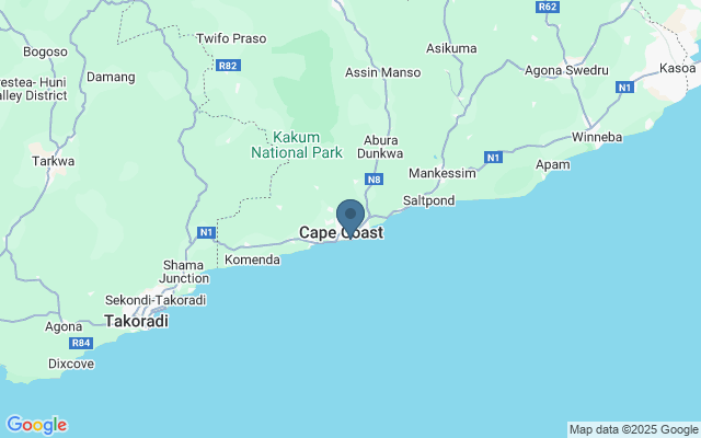 Kaart met locatie Cape Coast